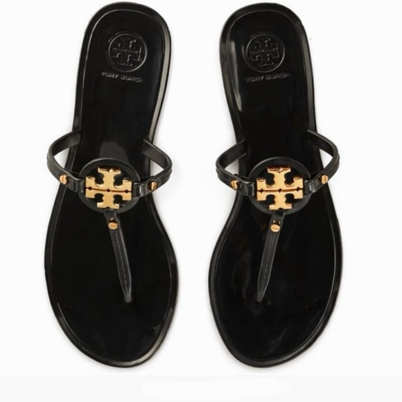 Tory Burch Mini Miller Jelly Thong Sandal Black Size 7 - Picture 1 of 9